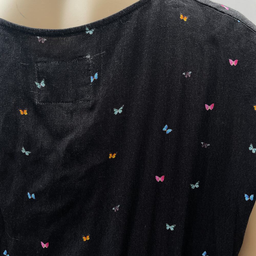 Rails Dress Women S Black Lucca Rainbow Butterfly Print Mini Ruffle Casual NWT - Picture 6 of 11